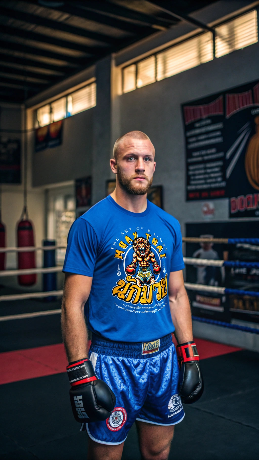 King of The Ring Muay Thai By Square Kombat - T-Shirt - Royal Blue