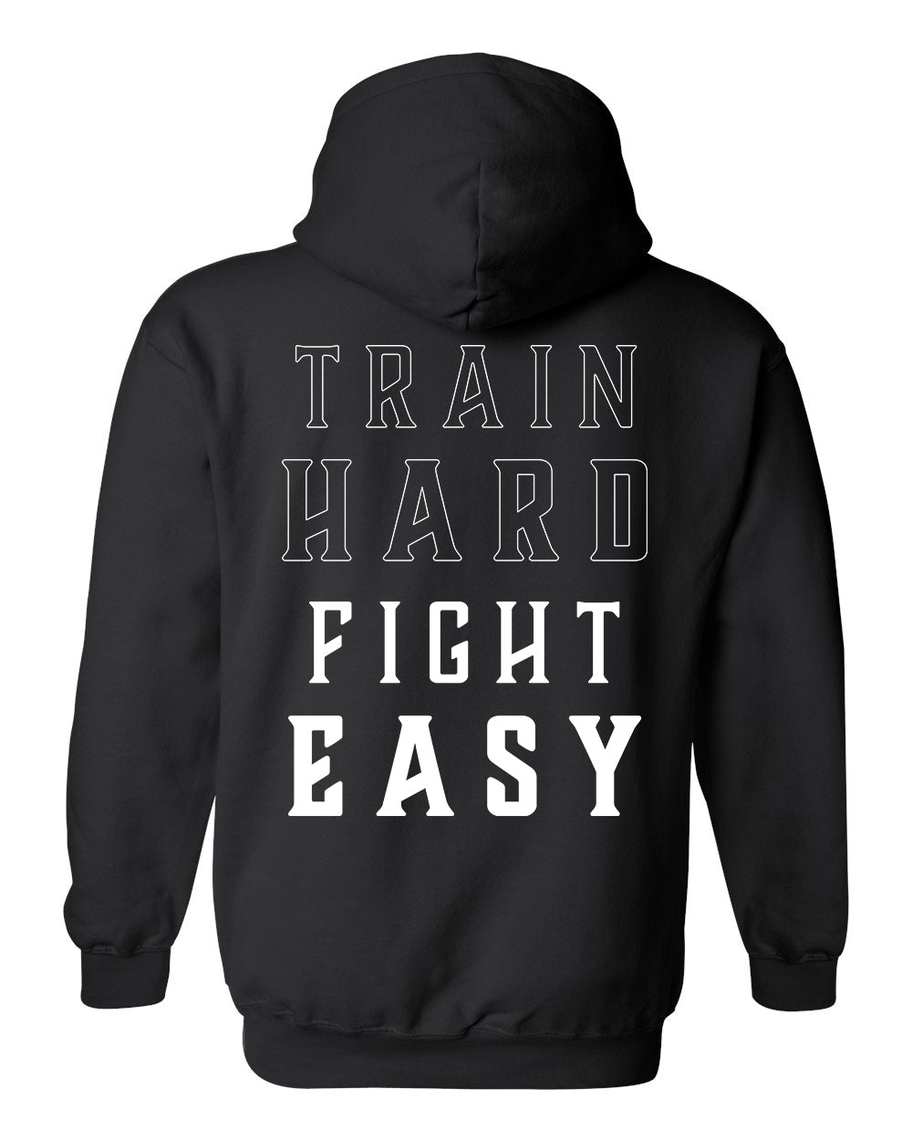 Train Hard Fight Easy By Square Kombat - Black Hoodie