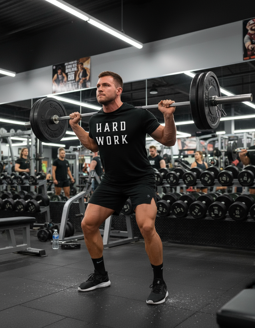 Hard Work By Square Kombat - T-Shirt - Black