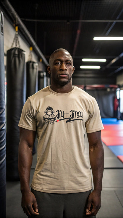 Jiu Jitsu Monkey by Square Kombat - T-Shirt - Sand