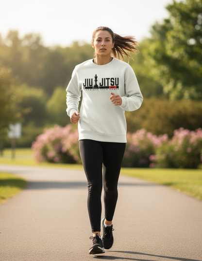 Jiu Jitsu Technique Over Power by Square Kombat - Sweater Crewneck - White