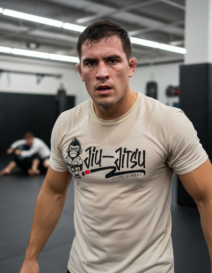 Jiu Jitsu Monkey by Square Kombat - T-Shirt - Sand