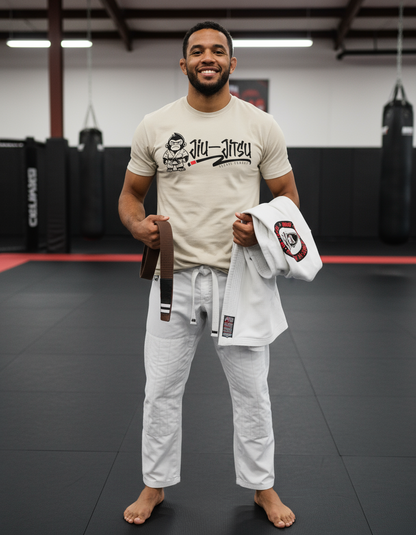 Jiu Jitsu Monkey by Square Kombat - T-Shirt - Sand