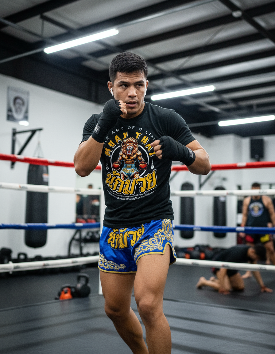 King of The Ring Muay Thai By Square Kombat - T-Shirt - Black