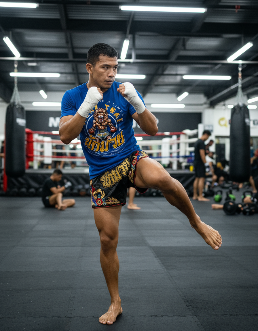 King of The Ring Muay Thai By Square Kombat - T-Shirt - Royal Blue