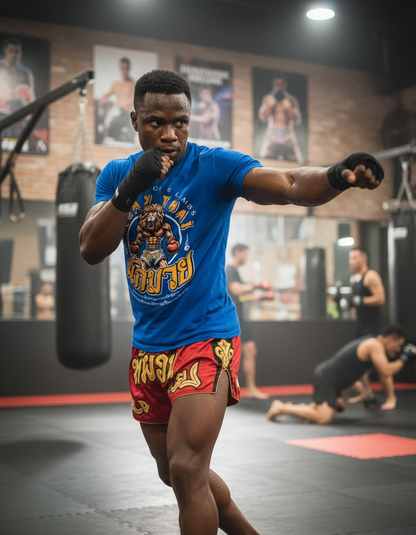 King of The Ring Muay Thai By Square Kombat - T-Shirt - Royal Blue