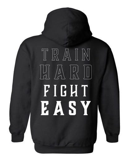 Train Hard Fight Easy By Square Kombat - Black Hoodie