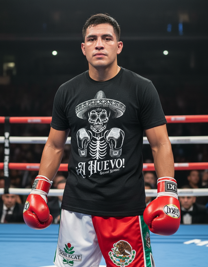 A Huevo Mexican Boxing By Square Kombat - T-Shirt - Black