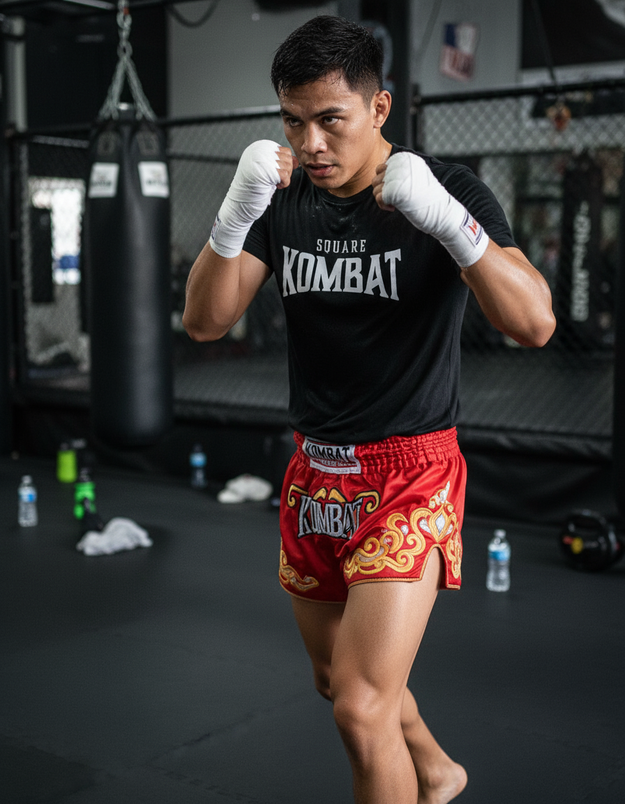 Train Hard Fight Easy By Square Kombat - T-Shirt - Black