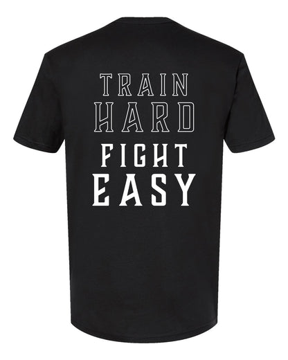 Train Hard Fight Easy By Square Kombat - T-Shirt - Black